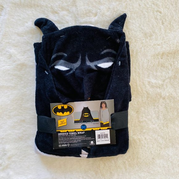 2/$18 🌴 DC Comics Batman Hooded Kids Terrycloth Bath Wrap Towel 24"x 50" Pool - Picture 1 of 4